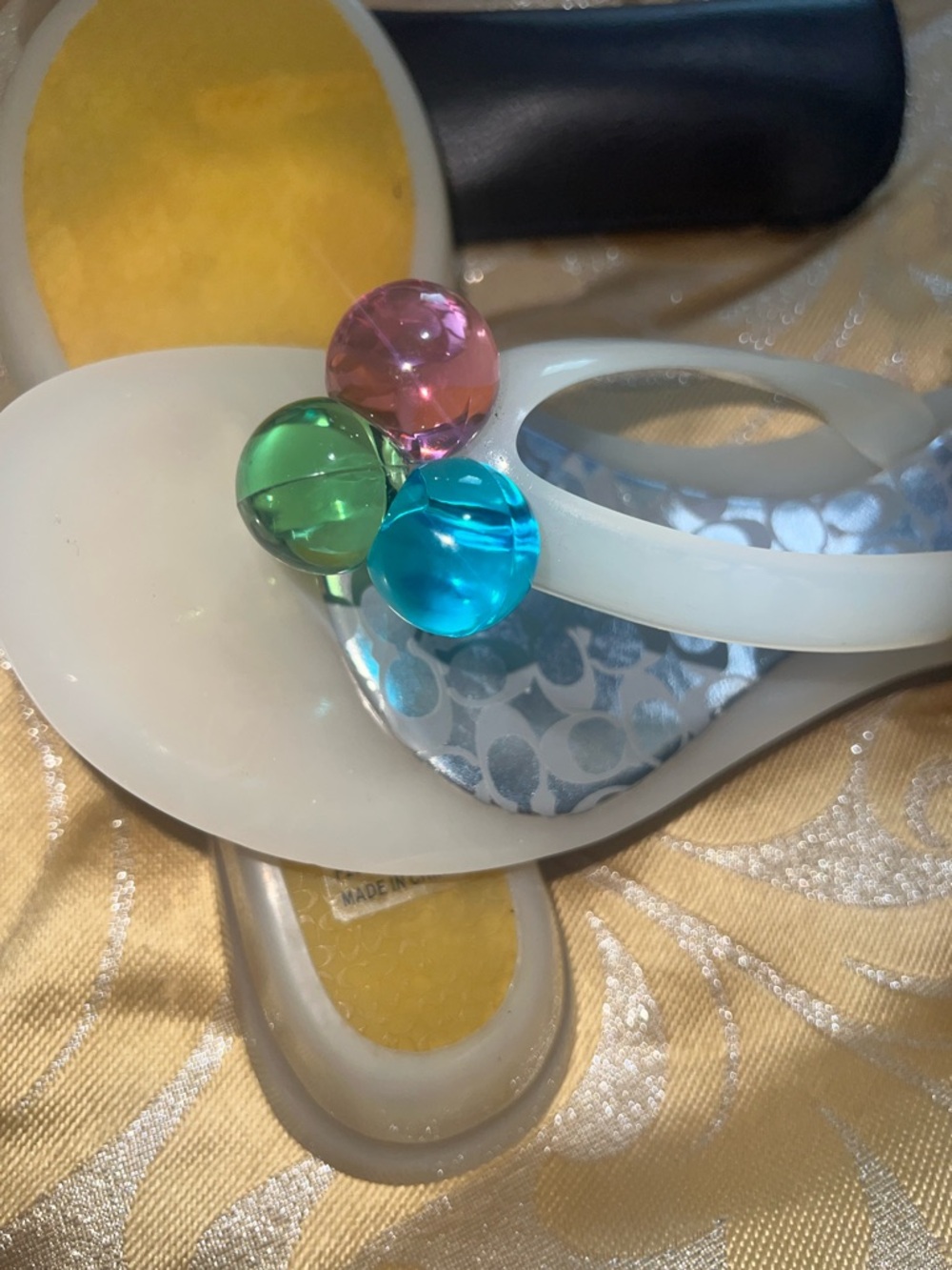 New Coach Madlena Clear Jelly Sandals With Baubles- Size 8.5 - Picture 7 of 8